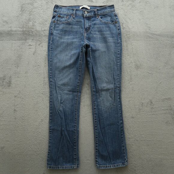 Levi's 505 Jeans Women's Size 4S Blue Mid-Rise Straight Denim 29" Inseam Stretch - Picture 1 of 16